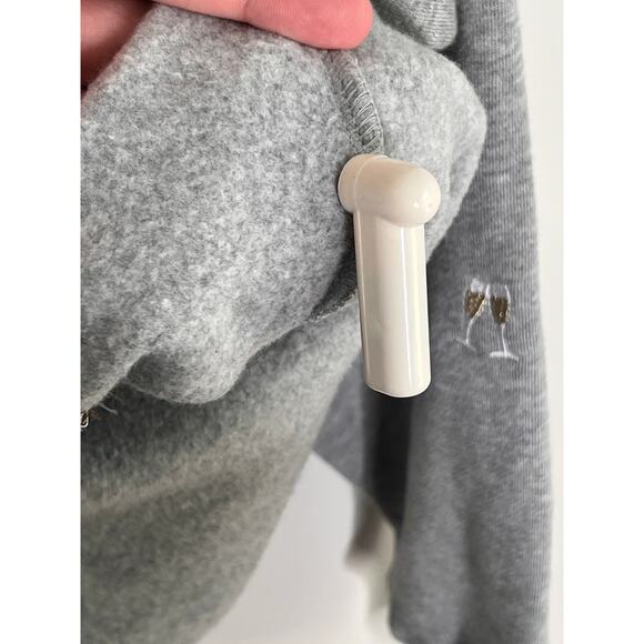 Rails Champagne Embroidery Long Sleeve Varsity Sweatshirt Gray Women's Small - Picture 11 of 14